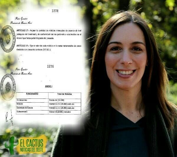Provincia | María Eugenia Vidal se aumentó el sueldo a $525.000