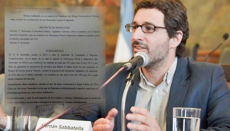 Morón | El FPV pide que Tagliaferro devuelva el dinero que se cobró de más en los impuestos