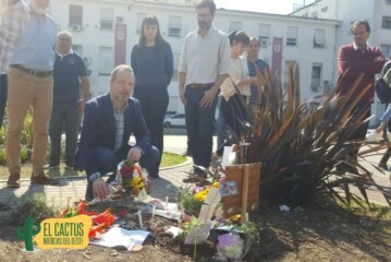 Morón | Martín Sabbatella visitó el lugar donde estaba el busto de Néstor Kirchner