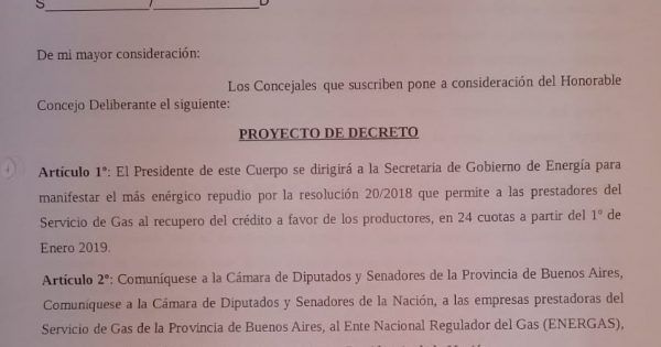 Provincia | Impulsan acciones para frenar el tarifazo de gas | El Cactus