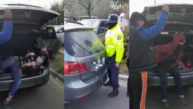 Escondieron a sus hijos en el baúl para evadir los controles