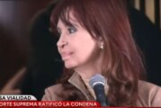 CFK habló tras confirmarse la condena: “Esto es el cepo al voto popular”