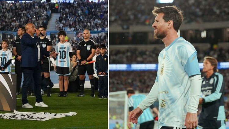 Fabio Santana, el veterano de Malvinas de La Matanza que cantó el Himno en la despedida de Messi